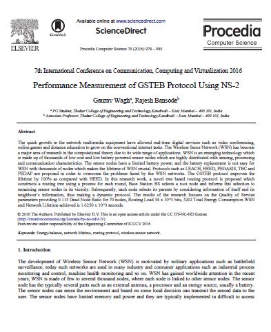 Performance Measurement of GSTEB Protocol Using NS-2